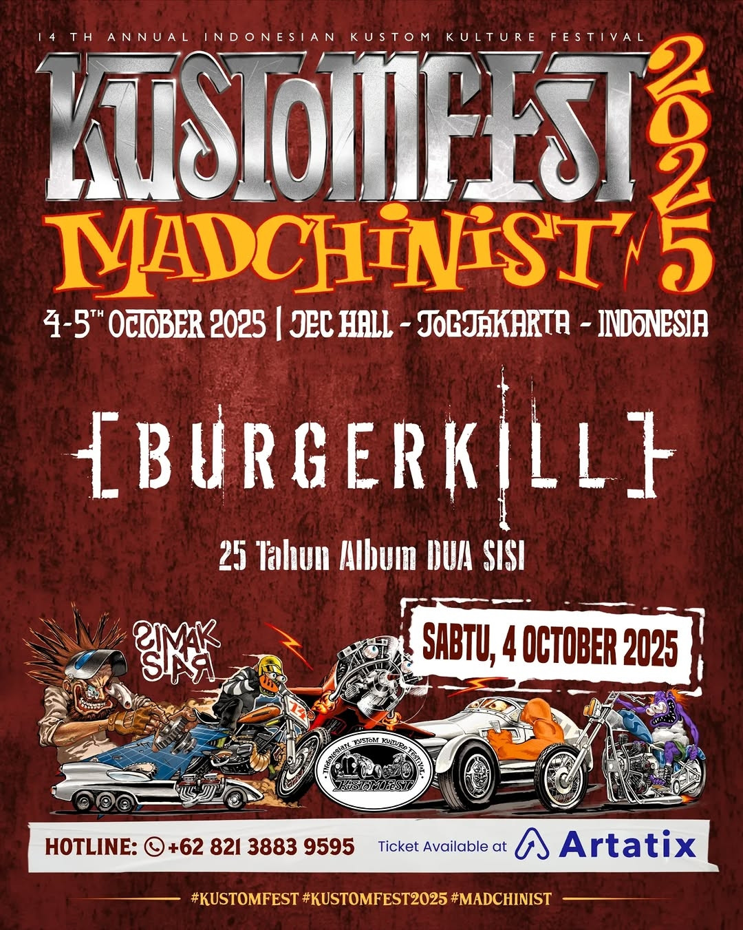 KUSTOMFEST Jogja Bakal Rayakan 25 Tahun Album Debut Burgerkill